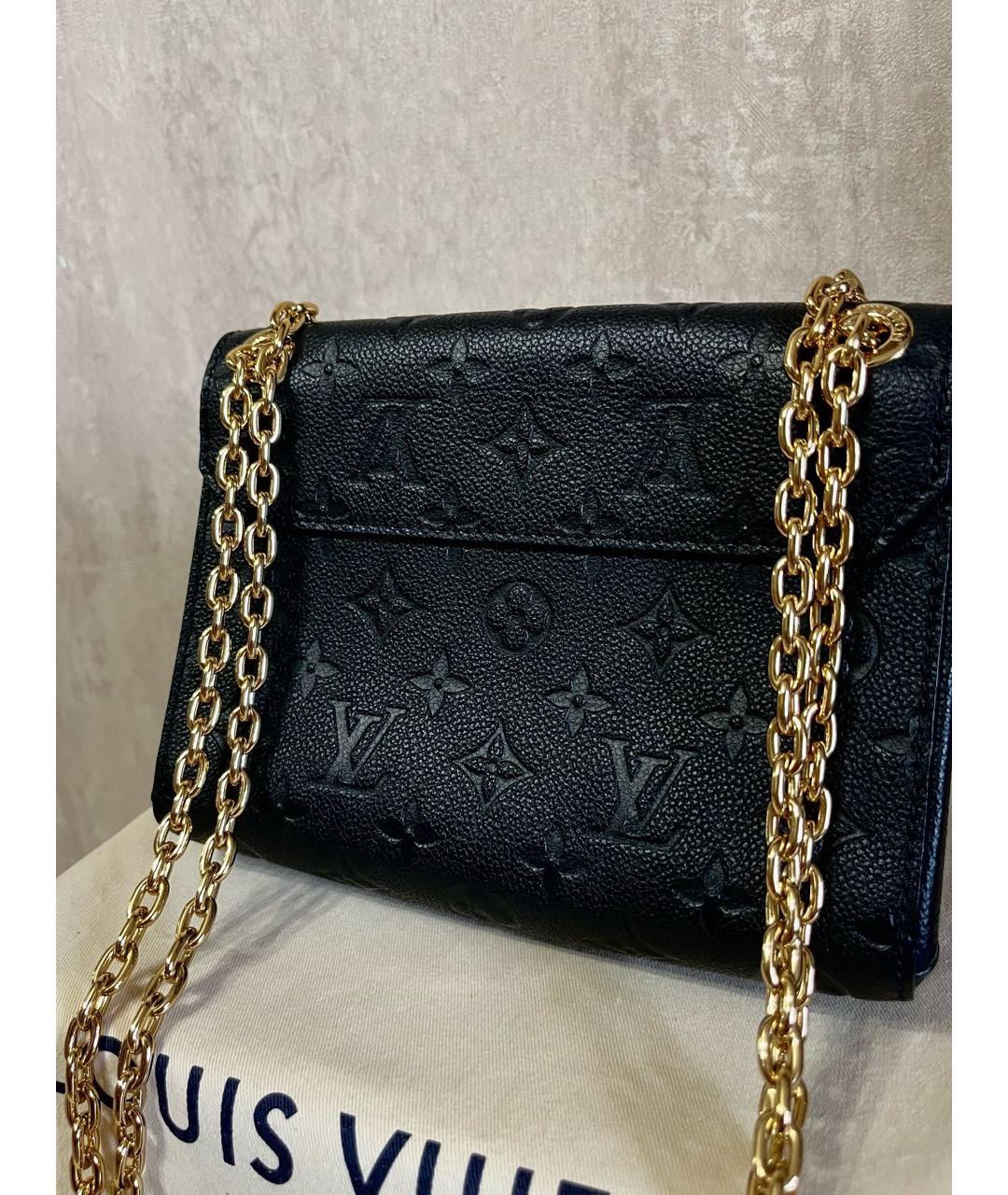 LOUIS VUITTON Черная кожаная сумка через плечо, фото 3