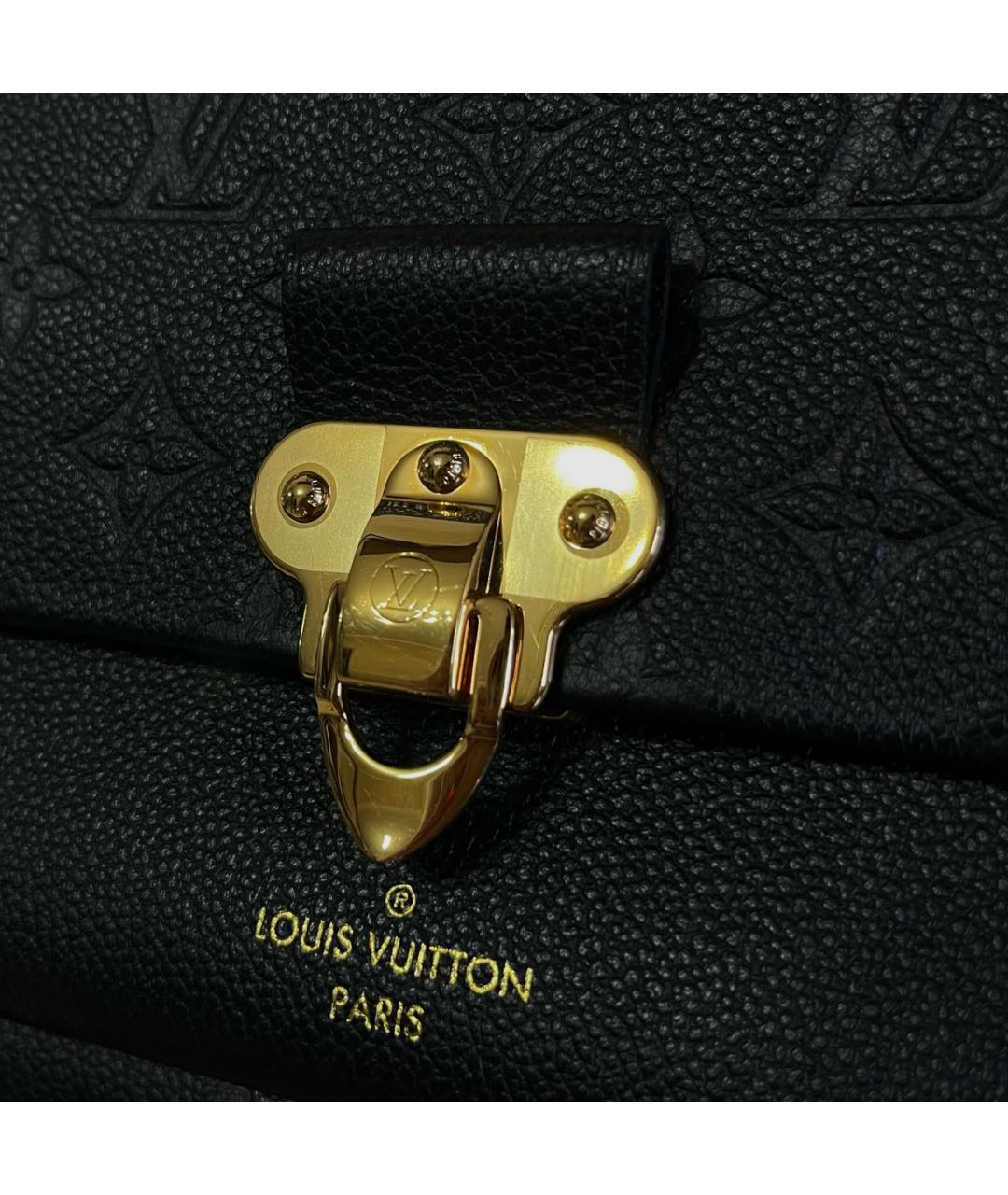 LOUIS VUITTON Черная кожаная сумка через плечо, фото 4