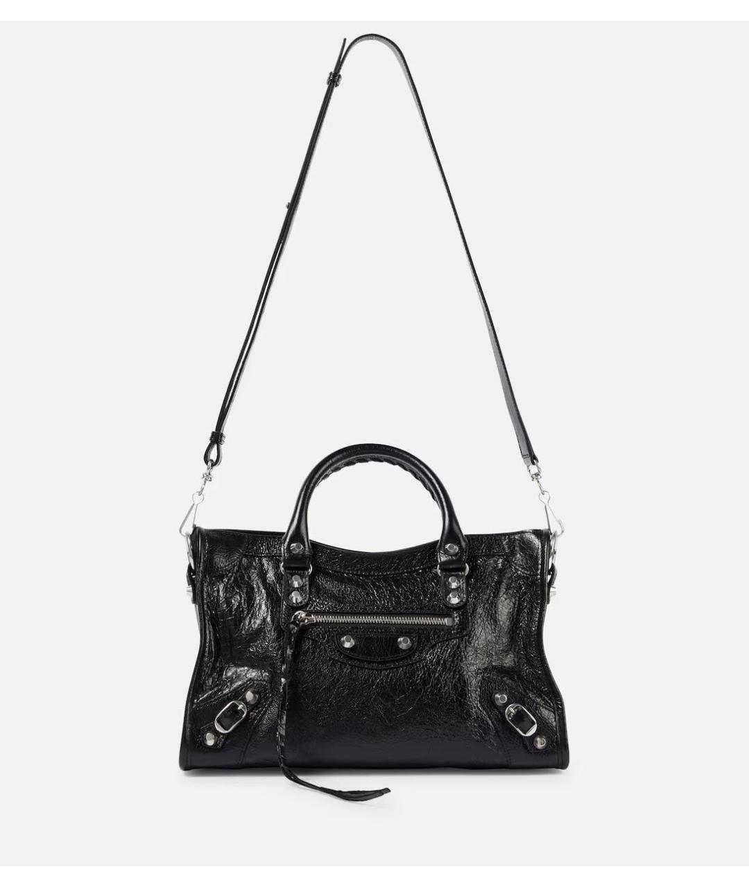 BALENCIAGA Черная кожаная сумка тоут, фото 2