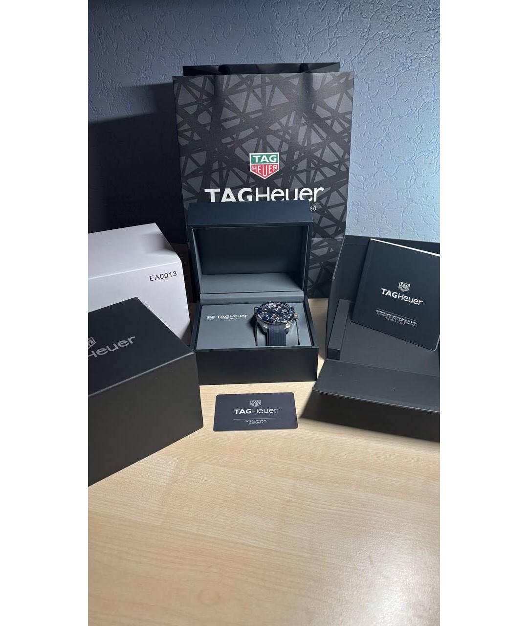 TAG HEUER Синие стальные часы, фото 5