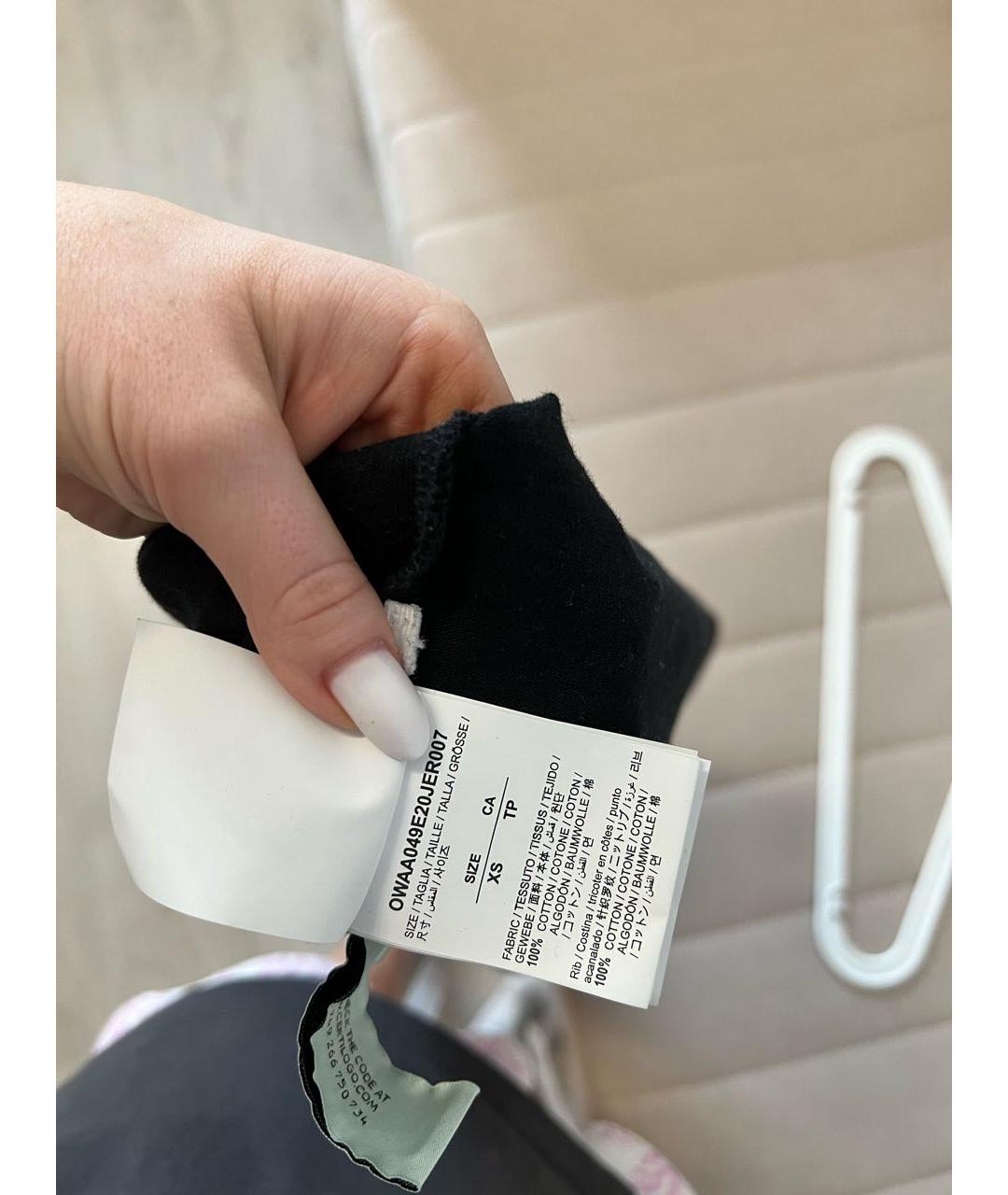 OFF-WHITE Черная хлопковая футболка, фото 3
