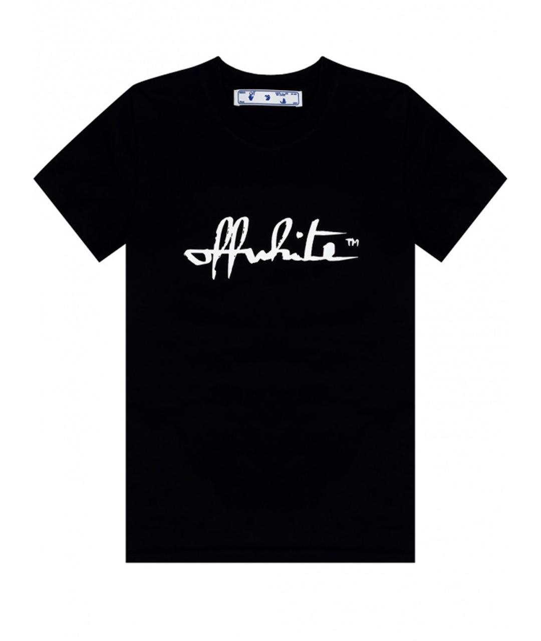 OFF-WHITE Черная хлопковая футболка, фото 1