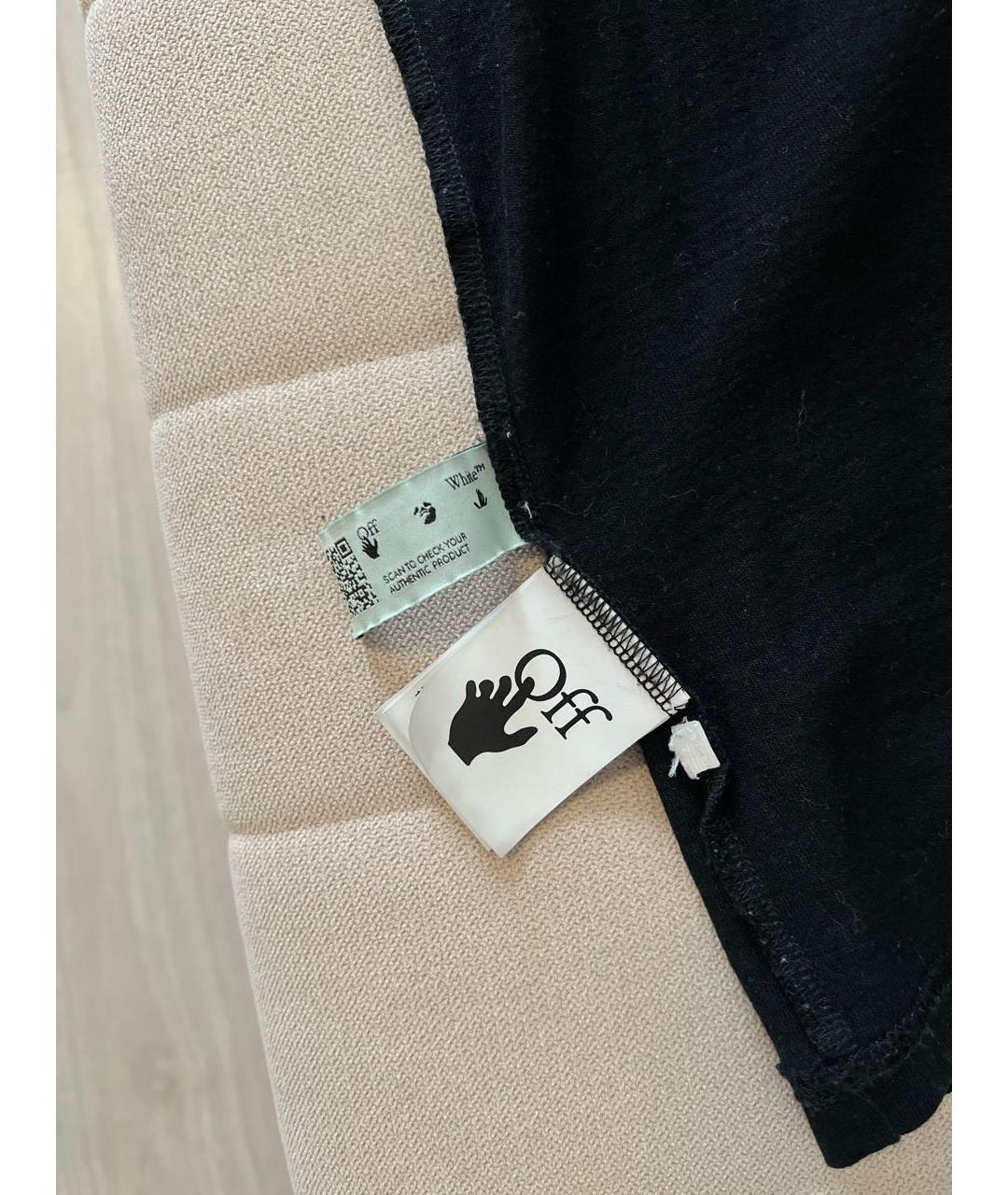 OFF-WHITE Черная хлопковая футболка, фото 4