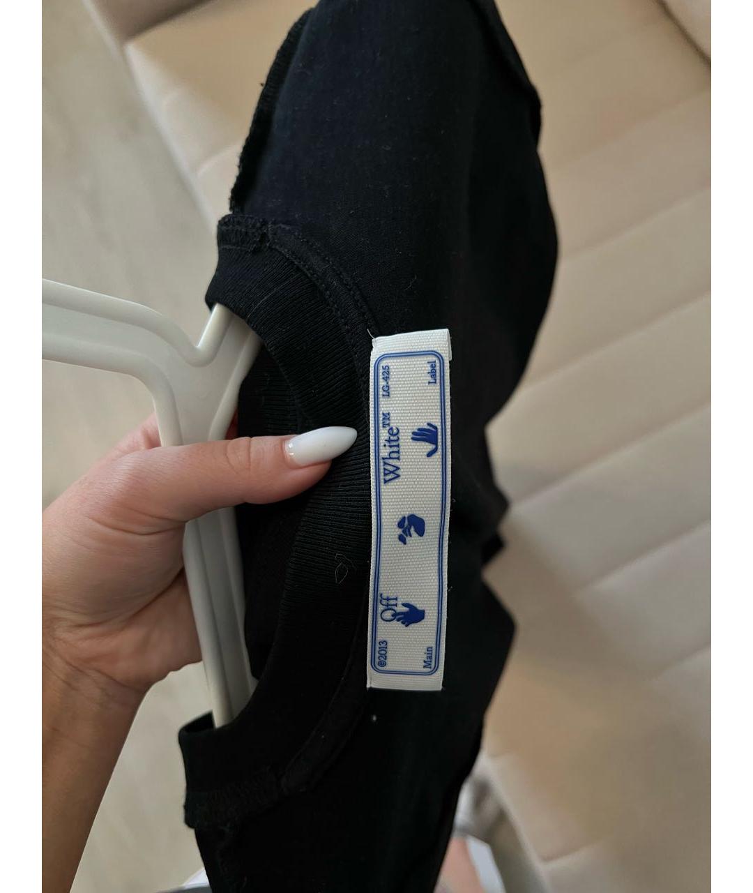 OFF-WHITE Черная хлопковая футболка, фото 2