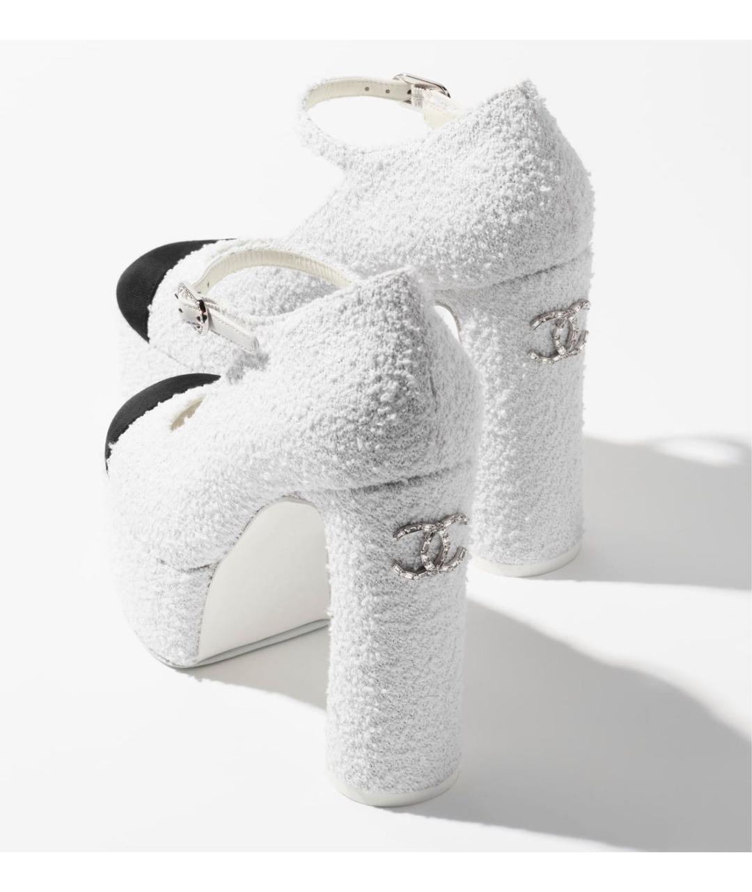 CHANEL Белые текстильные туфли, фото 3