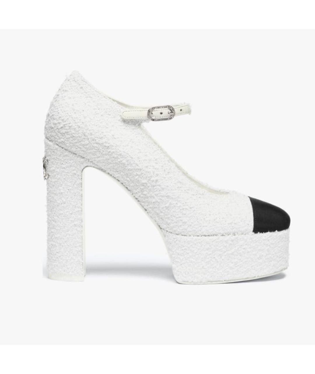 CHANEL Белые текстильные туфли, фото 8
