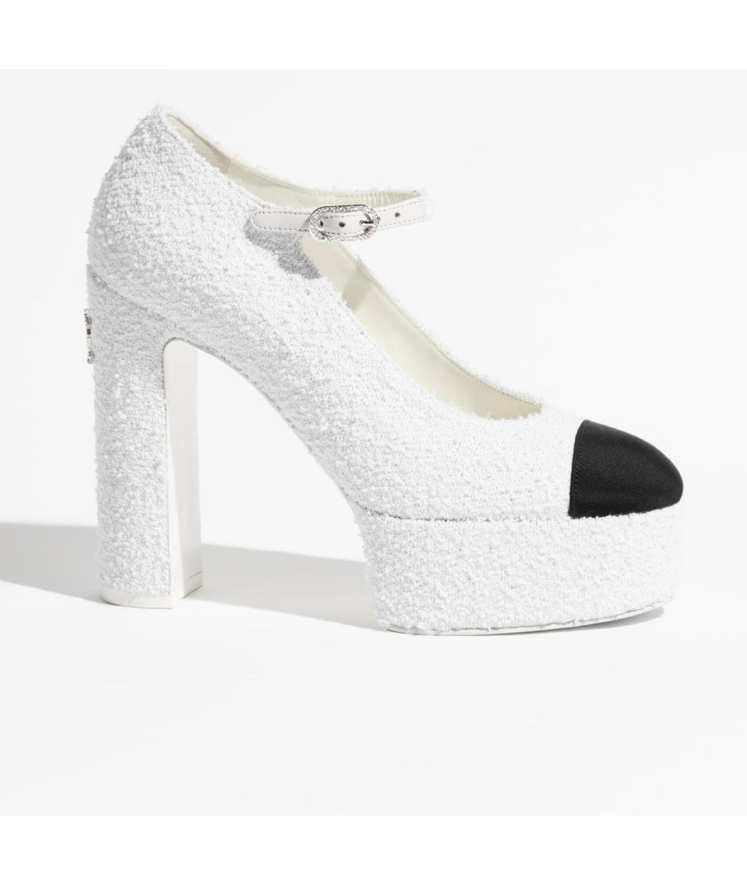 CHANEL Белые текстильные туфли, фото 4