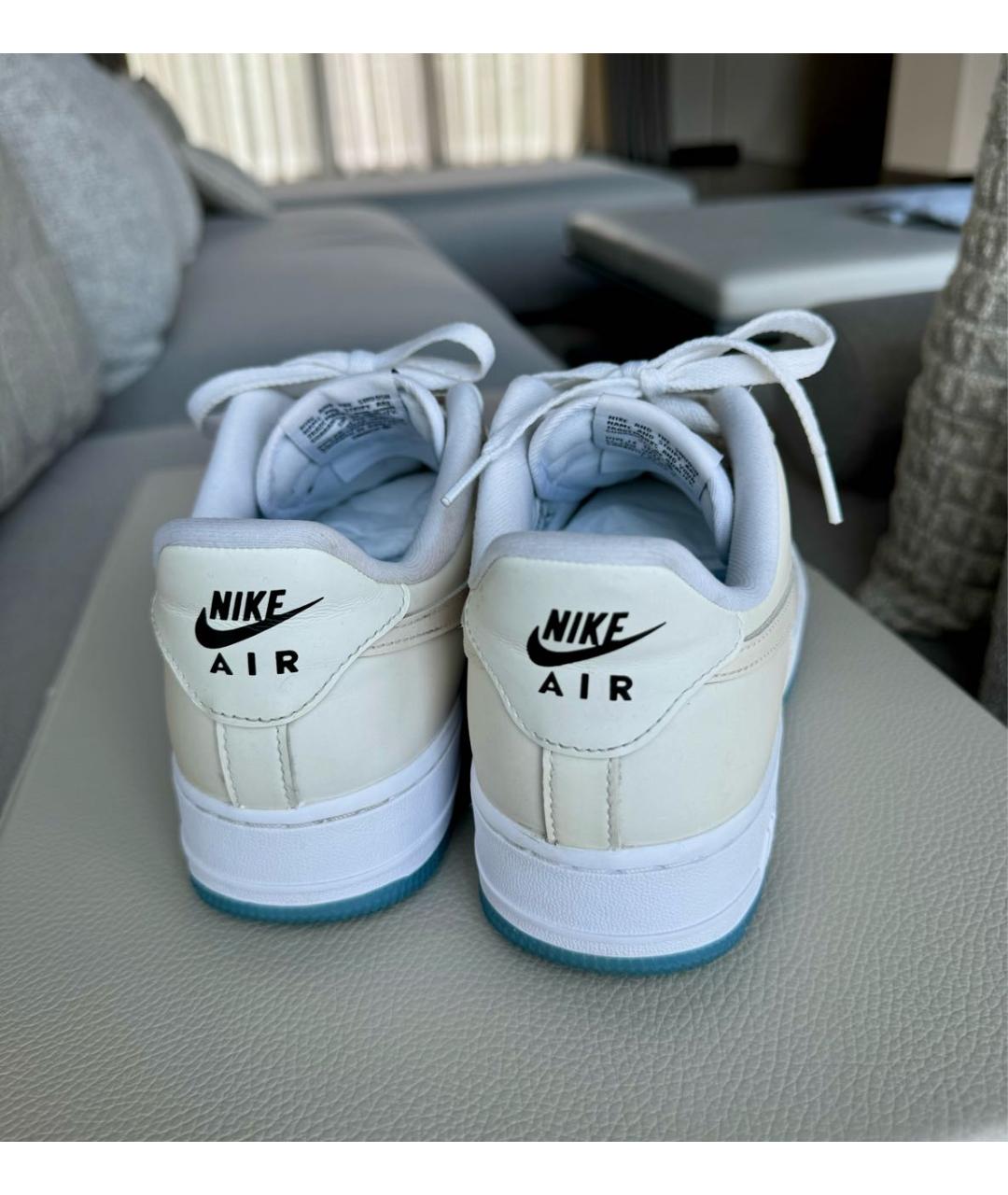 NIKE Бежевые кожаные кроссовки, фото 4