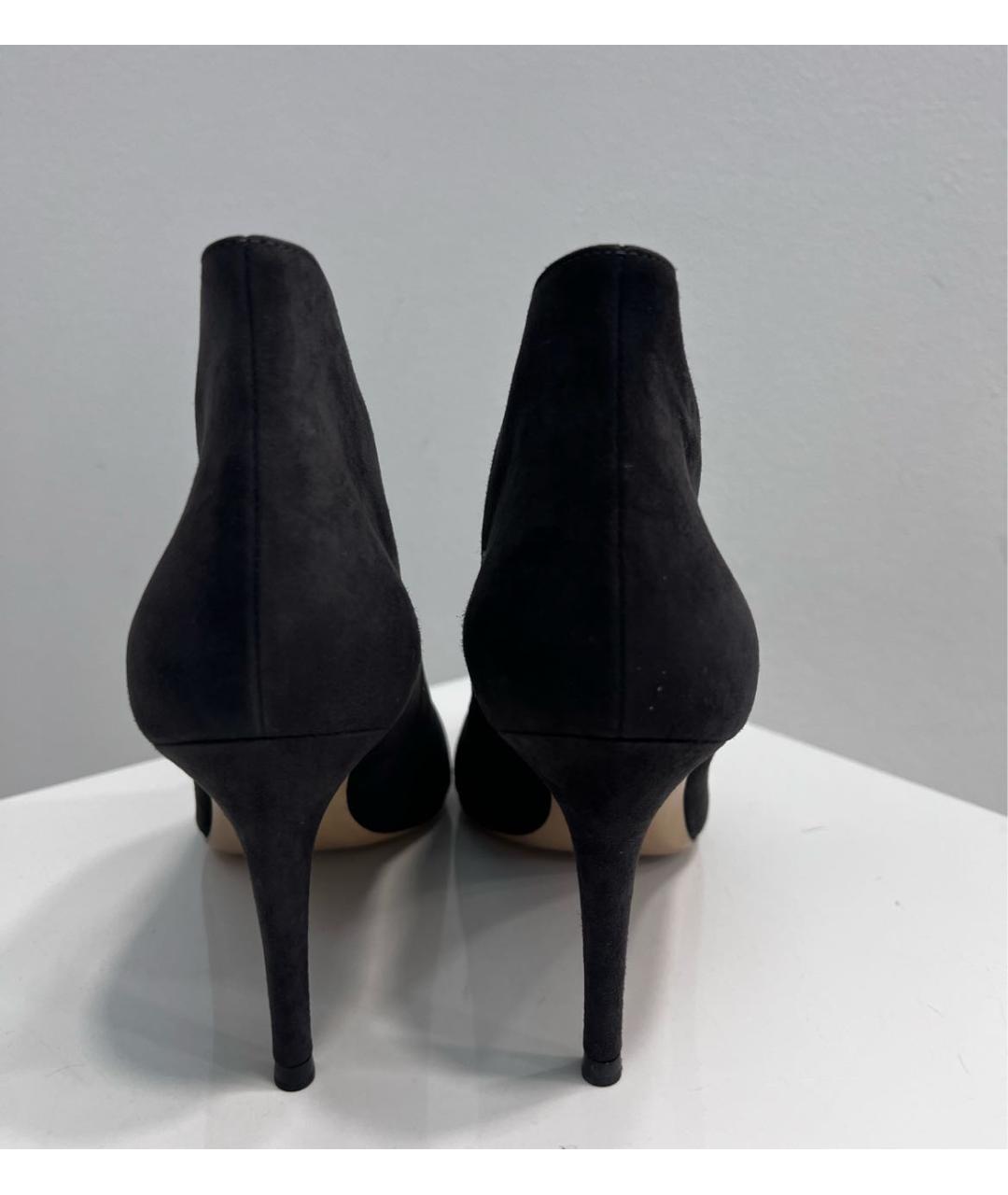 GIANVITO ROSSI Антрацитовые замшевые ботильоны, фото 4