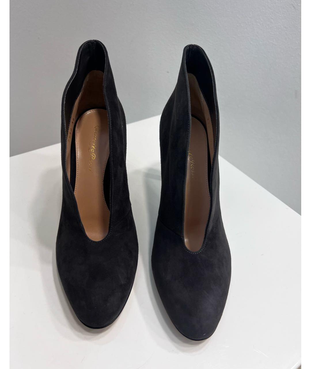 GIANVITO ROSSI Антрацитовые замшевые ботильоны, фото 2