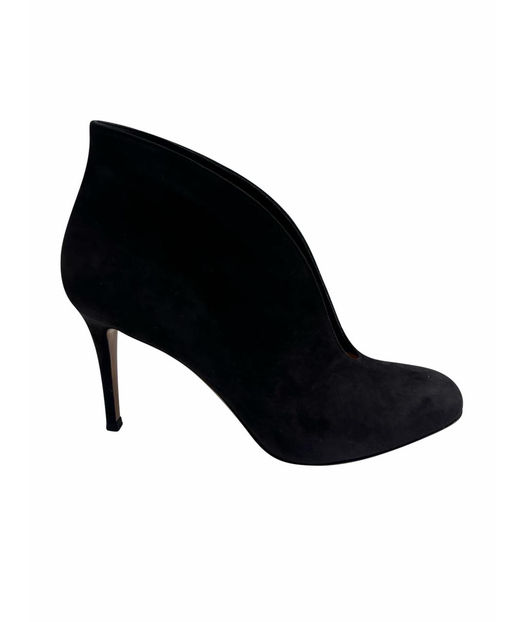 GIANVITO ROSSI Антрацитовые замшевые ботильоны, фото 1