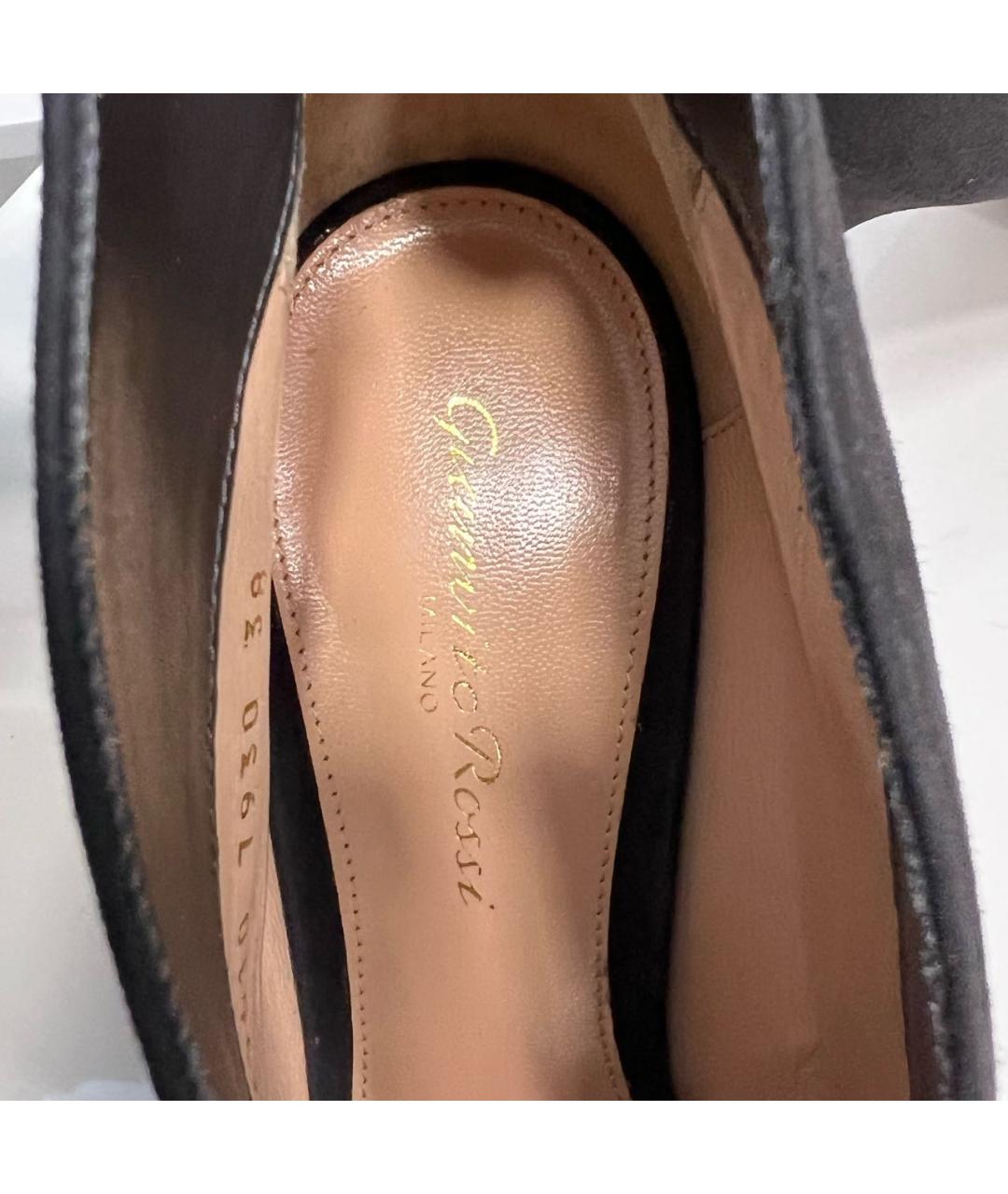 GIANVITO ROSSI Антрацитовые замшевые ботильоны, фото 5