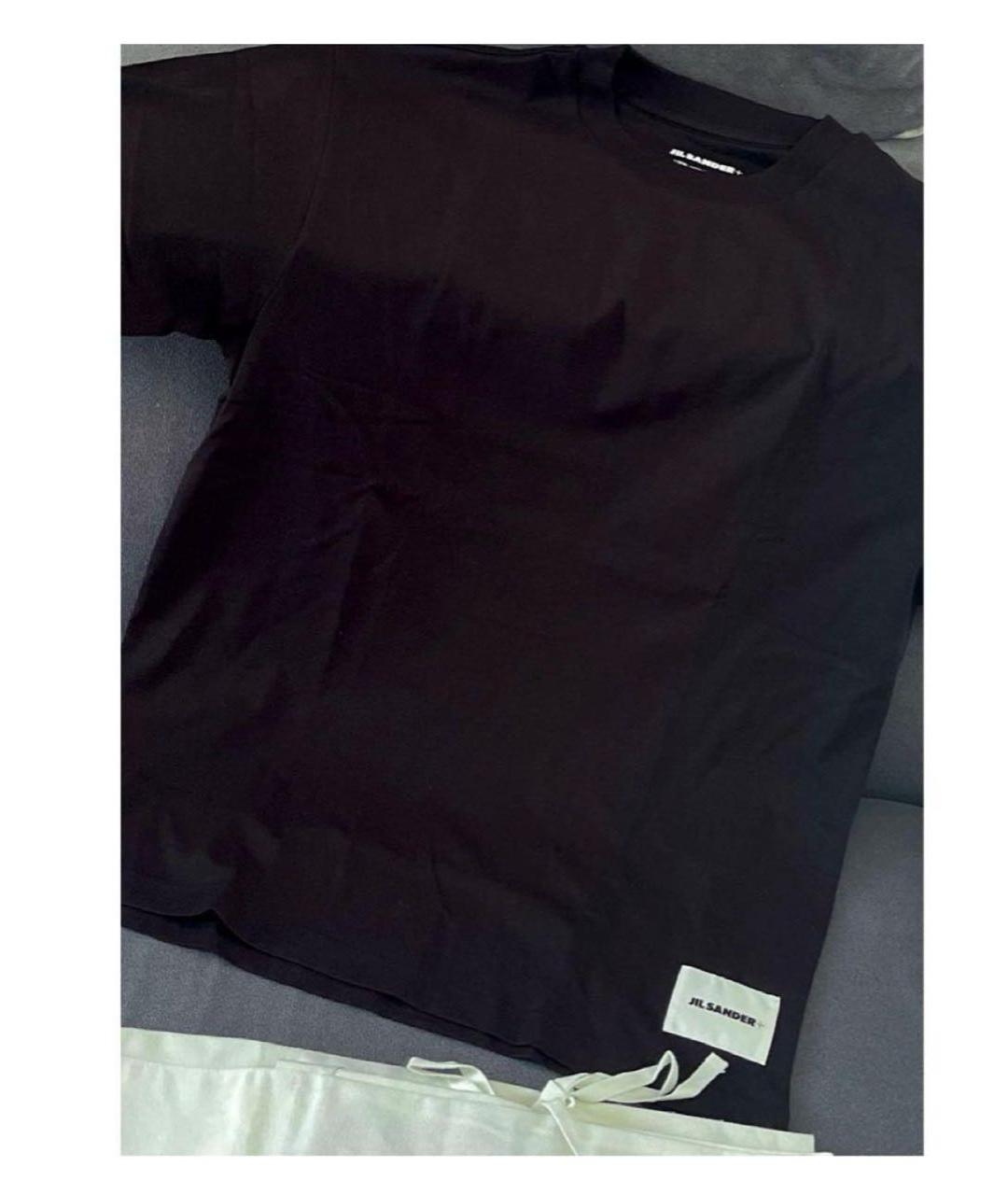 JIL SANDER Черная хлопковая футболка, фото 3