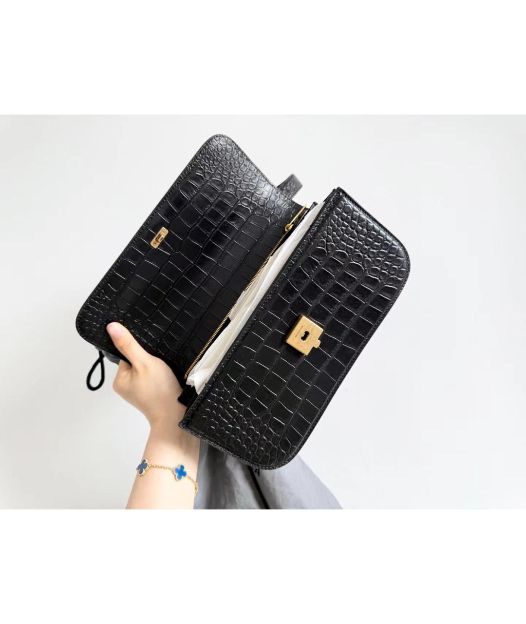 BALENCIAGA Черная кожаная сумка с короткими ручками, фото 8