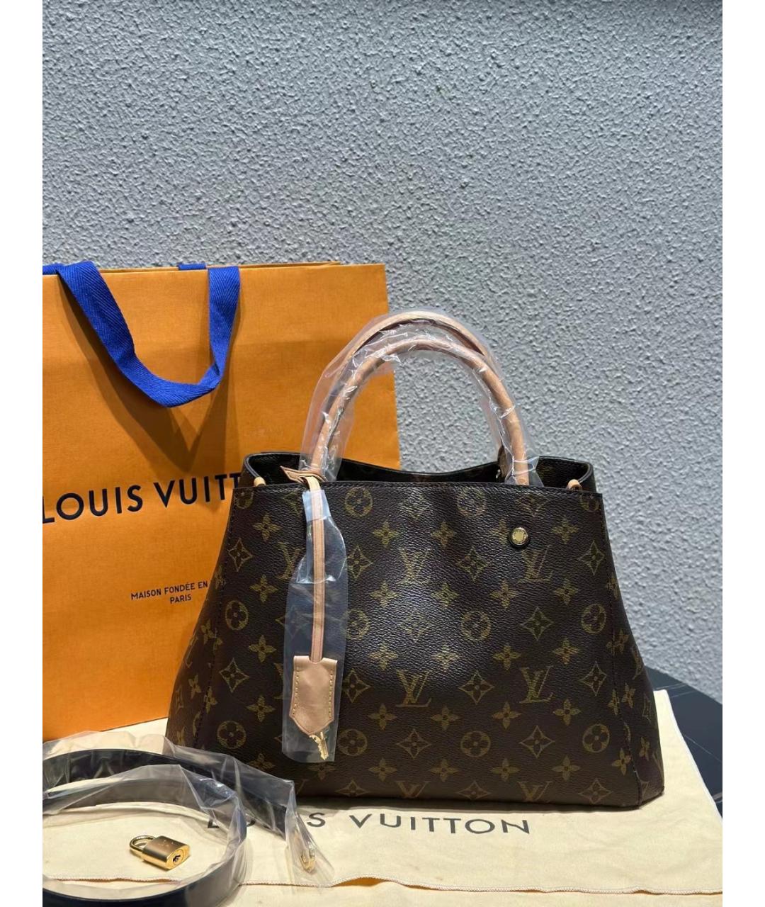LOUIS VUITTON Коричневая сумка тоут, фото 9