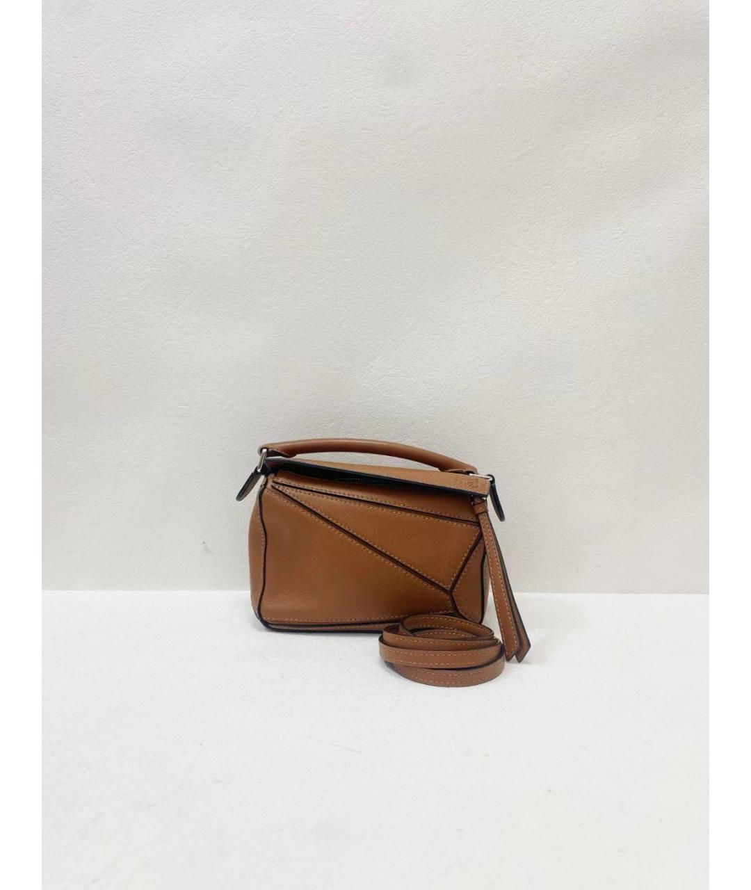 LOEWE Коричневая кожаная сумка через плечо, фото 3