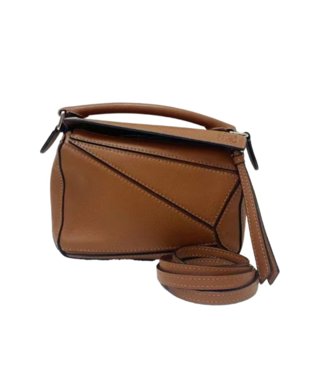 LOEWE Коричневая кожаная сумка через плечо, фото 2