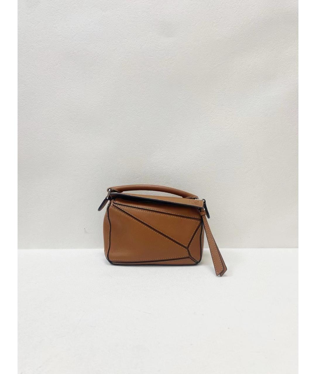 LOEWE Коричневая кожаная сумка через плечо, фото 4
