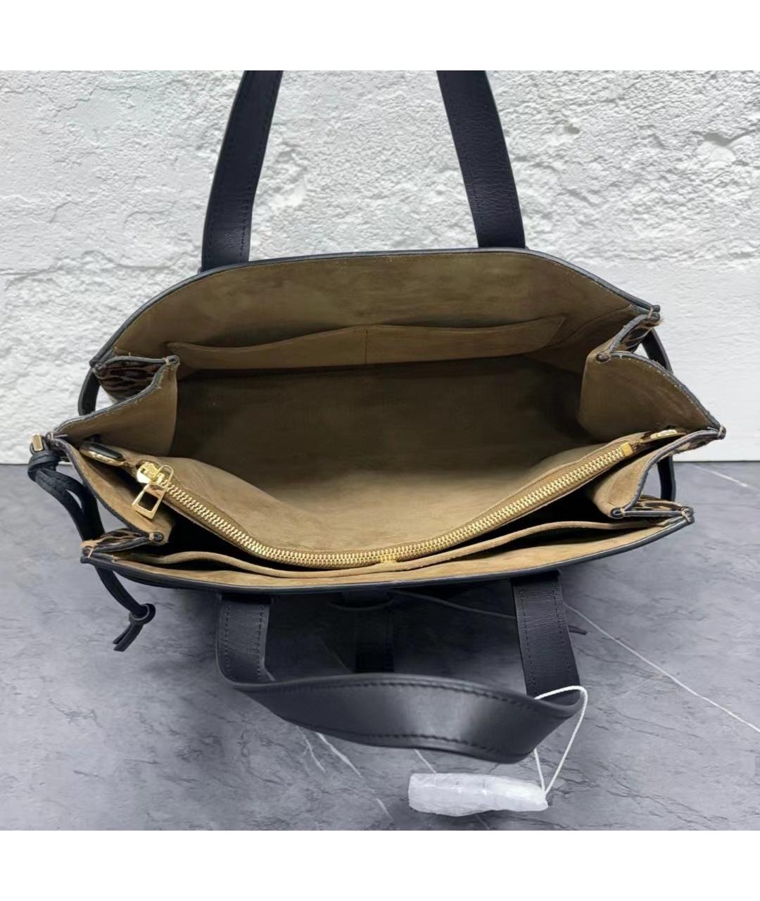 LOEWE Черная кожаная сумка тоут, фото 7