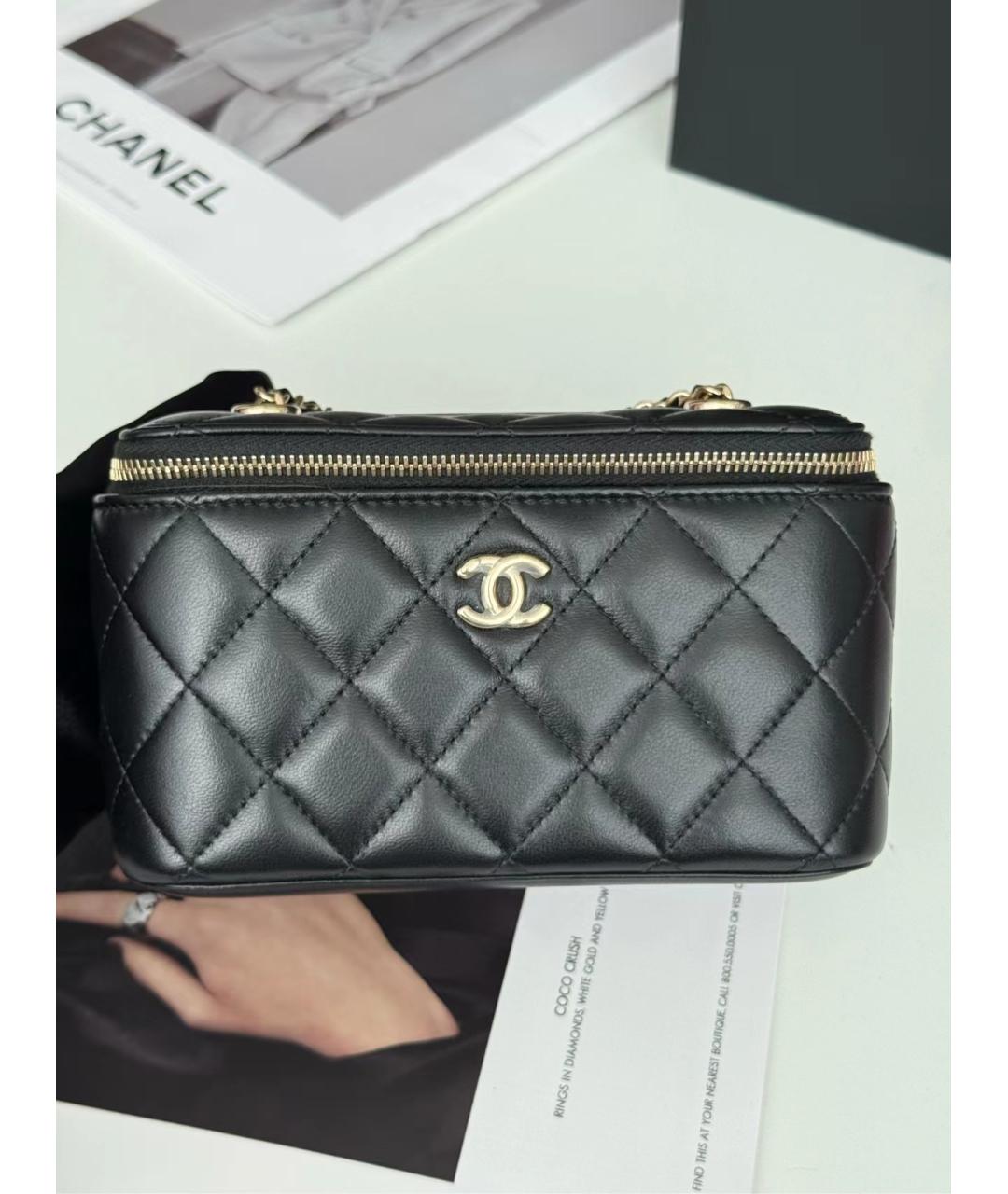 CHANEL Черная кожаная сумка через плечо, фото 6