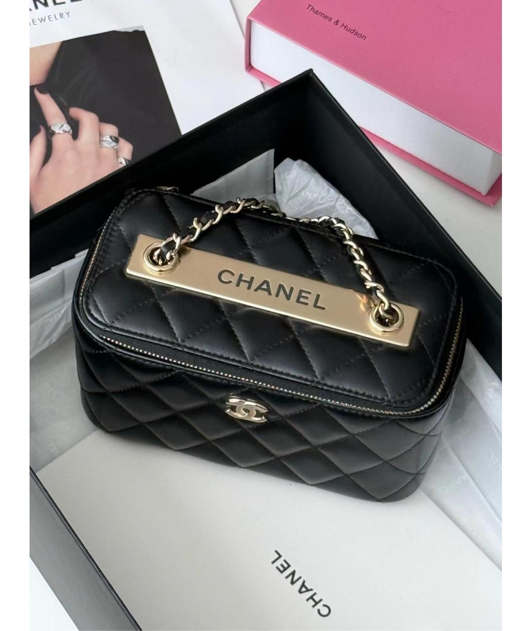 CHANEL Черная кожаная сумка через плечо, фото 8