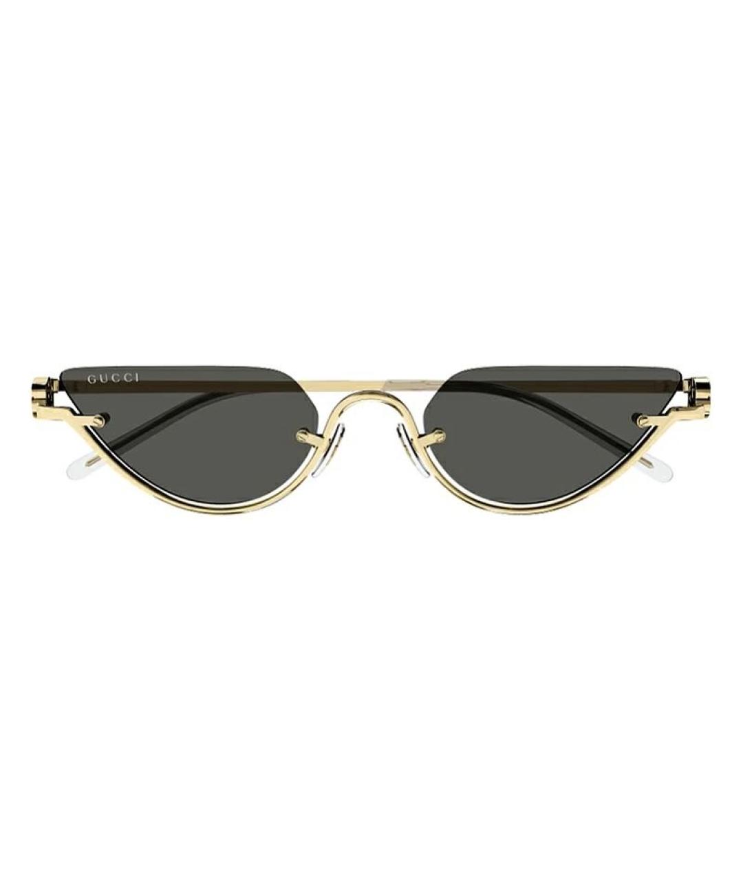 GUCCI Золотые металлические солнцезащитные очки, фото 1