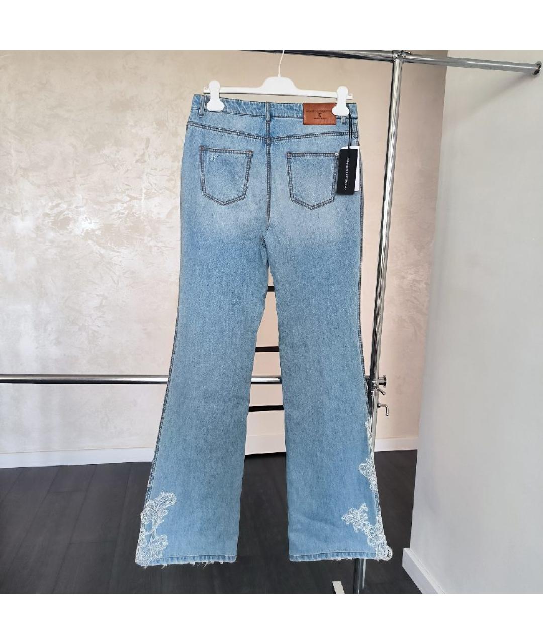 ERMANNO SCERVINO Голубые хлопковые джинсы клеш, фото 2