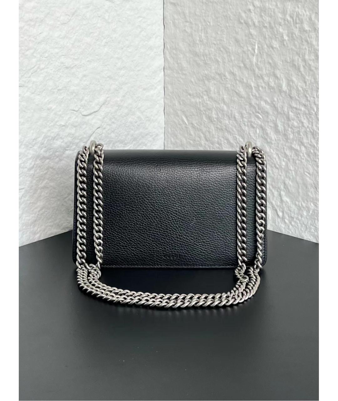 GUCCI Черная кожаная сумка через плечо, фото 4
