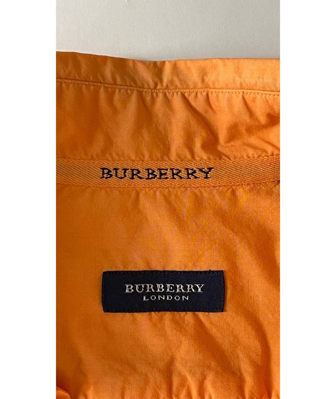 BURBERRY Оранжевая хлопковая кэжуал рубашка, фото 4