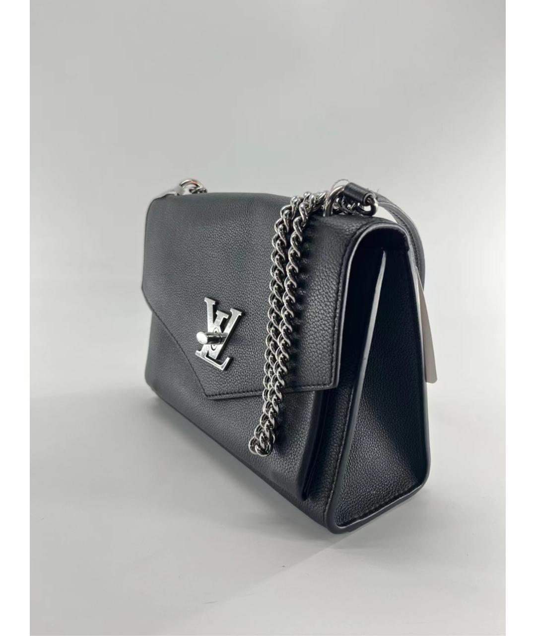 LOUIS VUITTON Черная кожаная сумка через плечо, фото 3