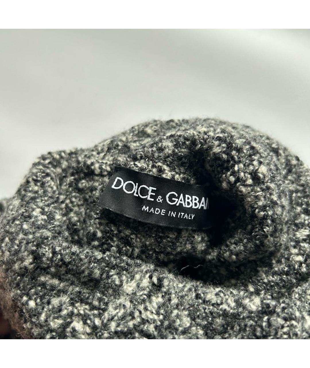 DOLCE&GABBANA Серый шерстяной джемпер / свитер, фото 6