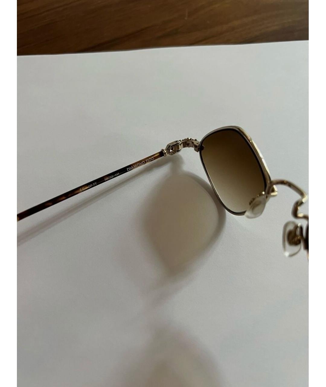 CHROME HEARTS Коричневые металлические солнцезащитные очки, фото 3