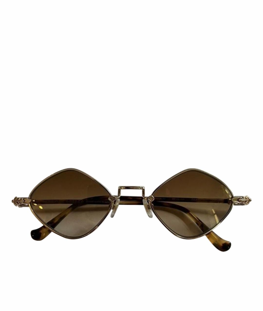 CHROME HEARTS Коричневые металлические солнцезащитные очки, фото 1