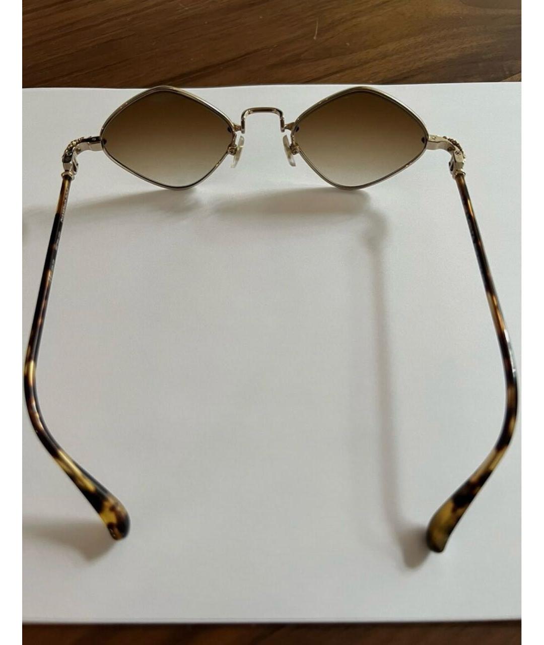 CHROME HEARTS Коричневые металлические солнцезащитные очки, фото 4