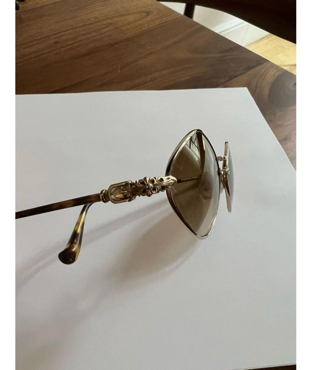 CHROME HEARTS Коричневые металлические солнцезащитные очки, фото 2