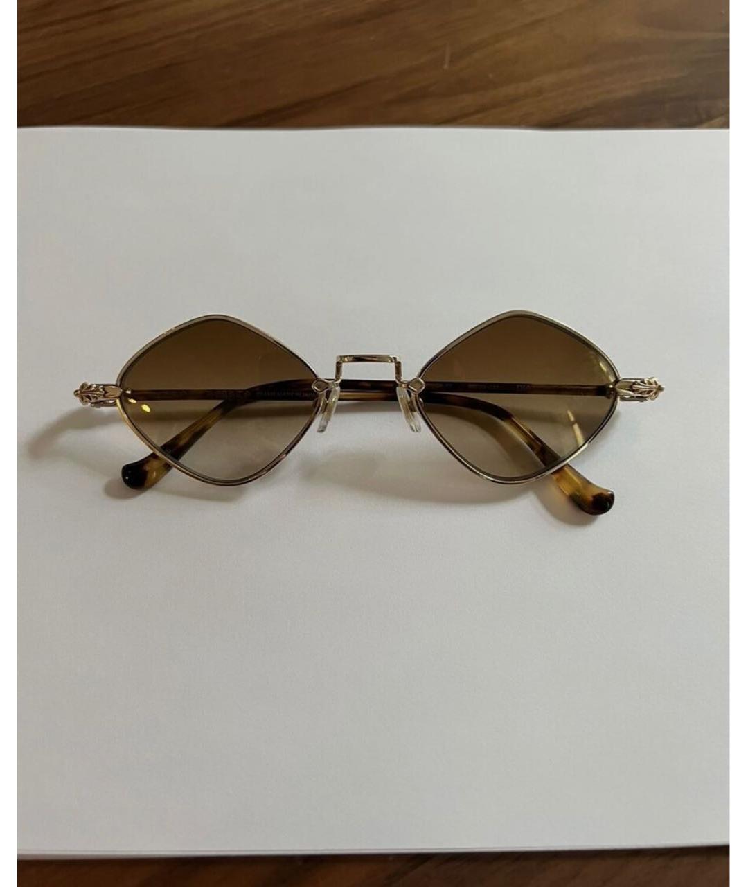 CHROME HEARTS Коричневые металлические солнцезащитные очки, фото 6