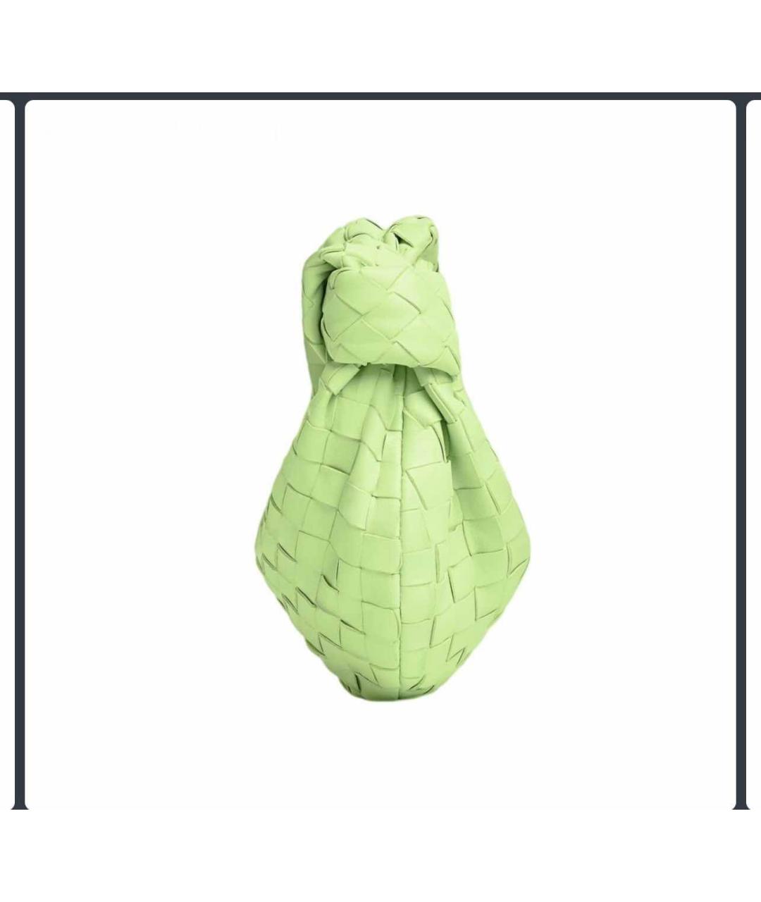 BOTTEGA VENETA Салатовая кожаная сумка с короткими ручками, фото 2