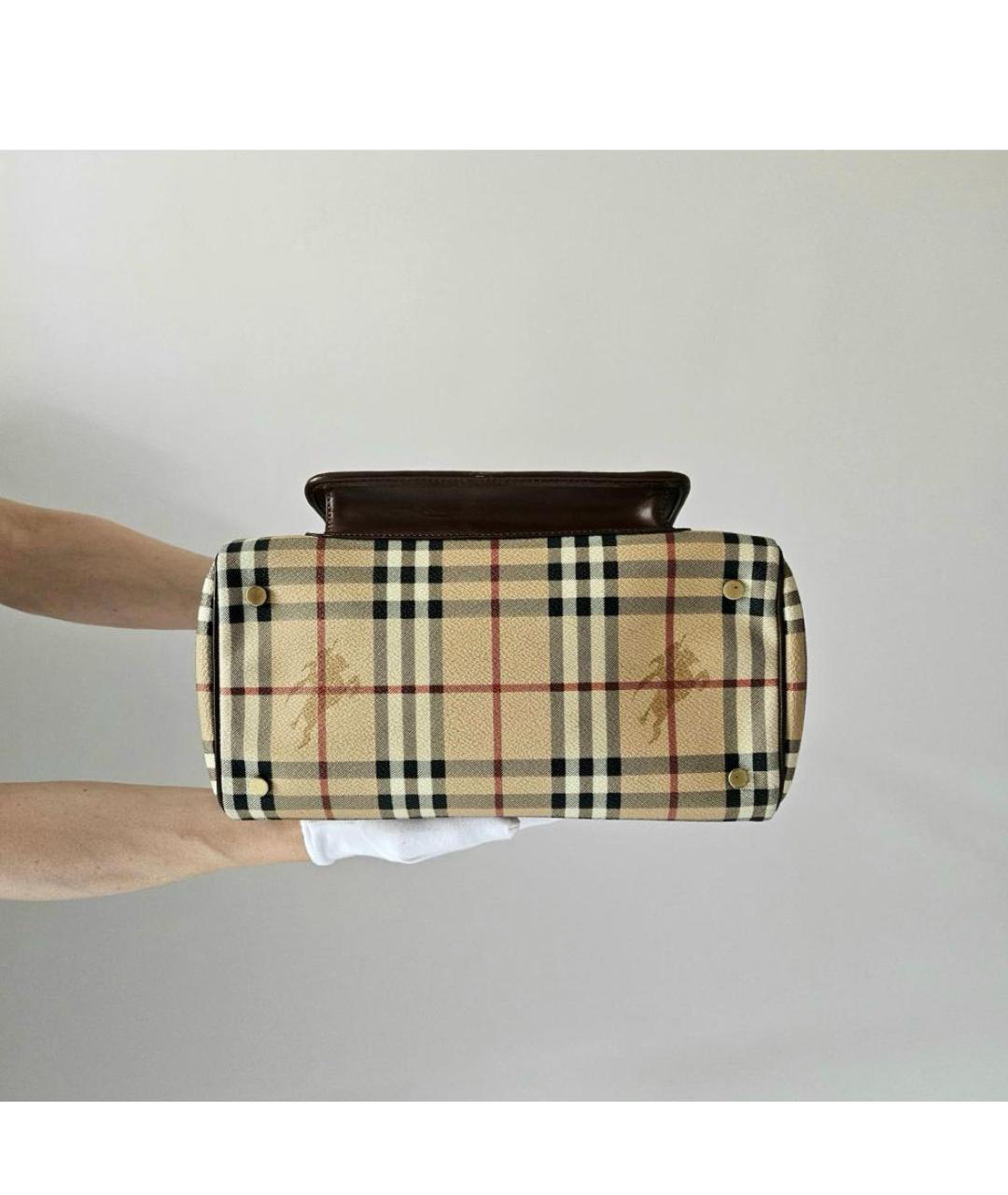 BURBERRY Бежевая кожаная сумка тоут, фото 3