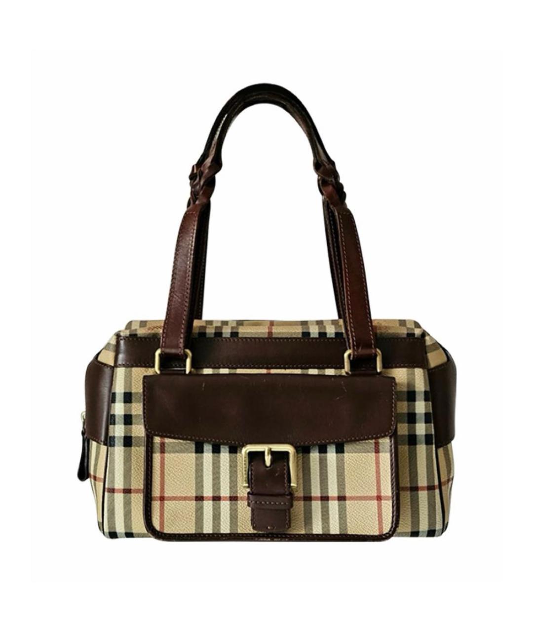 BURBERRY Бежевая кожаная сумка тоут, фото 1