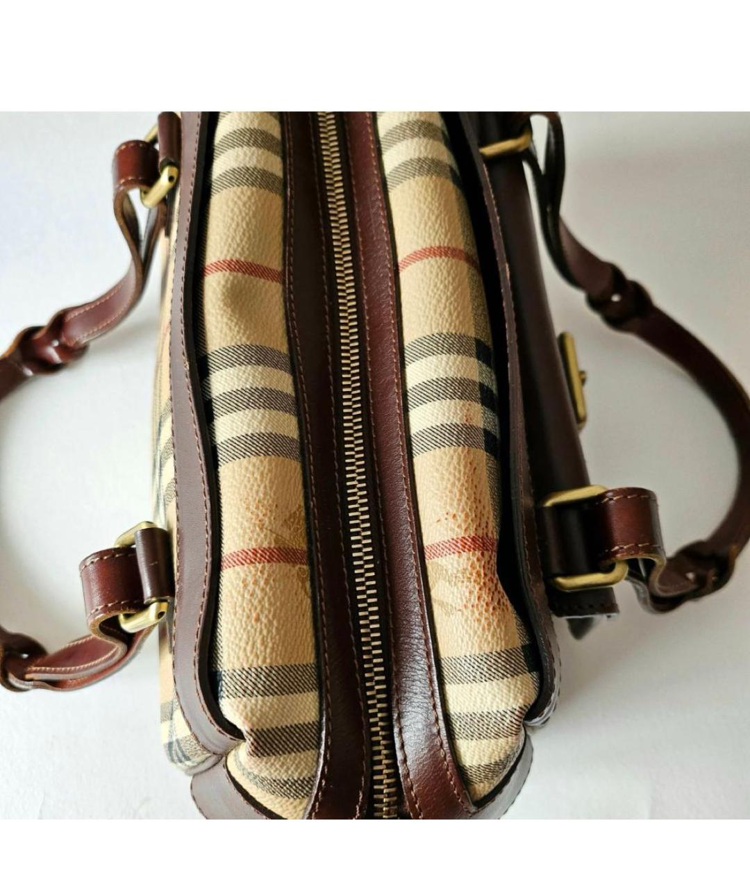 BURBERRY Бежевая кожаная сумка тоут, фото 2