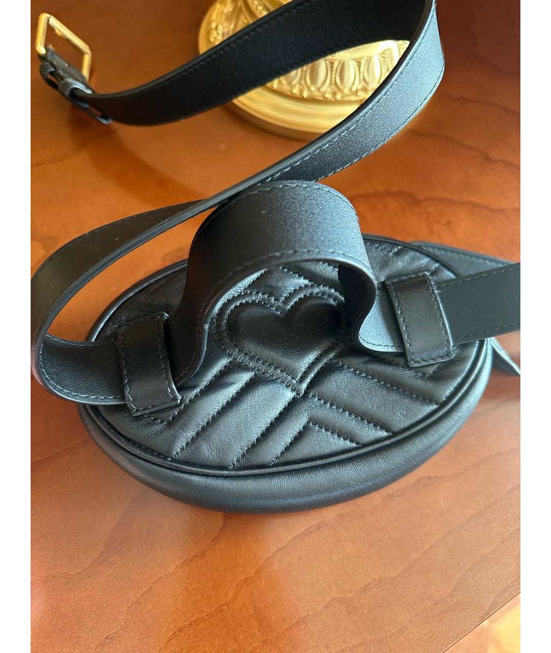 GUCCI Черная кожаная поясная сумка, фото 4