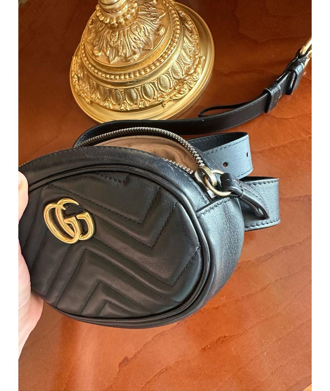 GUCCI Черная кожаная поясная сумка, фото 3