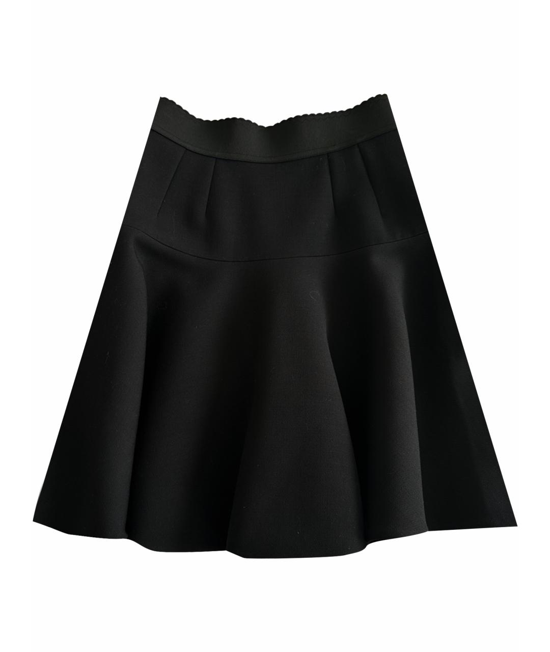 DOLCE&GABBANA Черная шерстяная юбка миди, фото 1