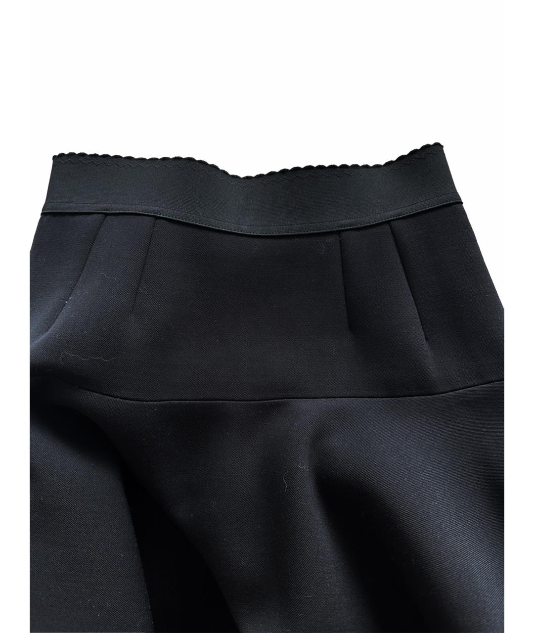 DOLCE&GABBANA Черная шерстяная юбка миди, фото 6