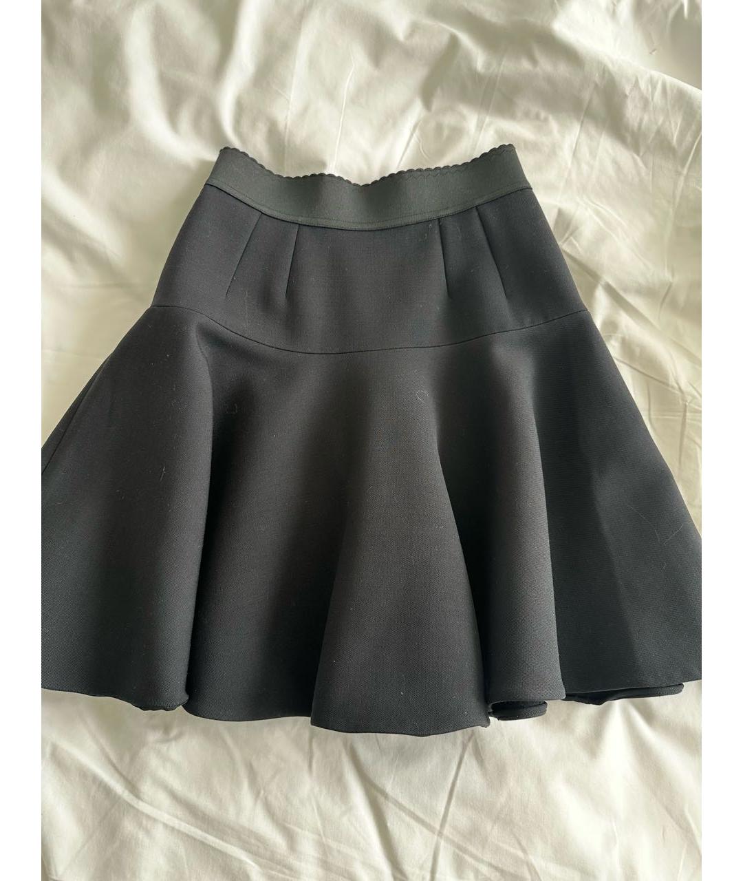 DOLCE&GABBANA Черная шерстяная юбка миди, фото 5