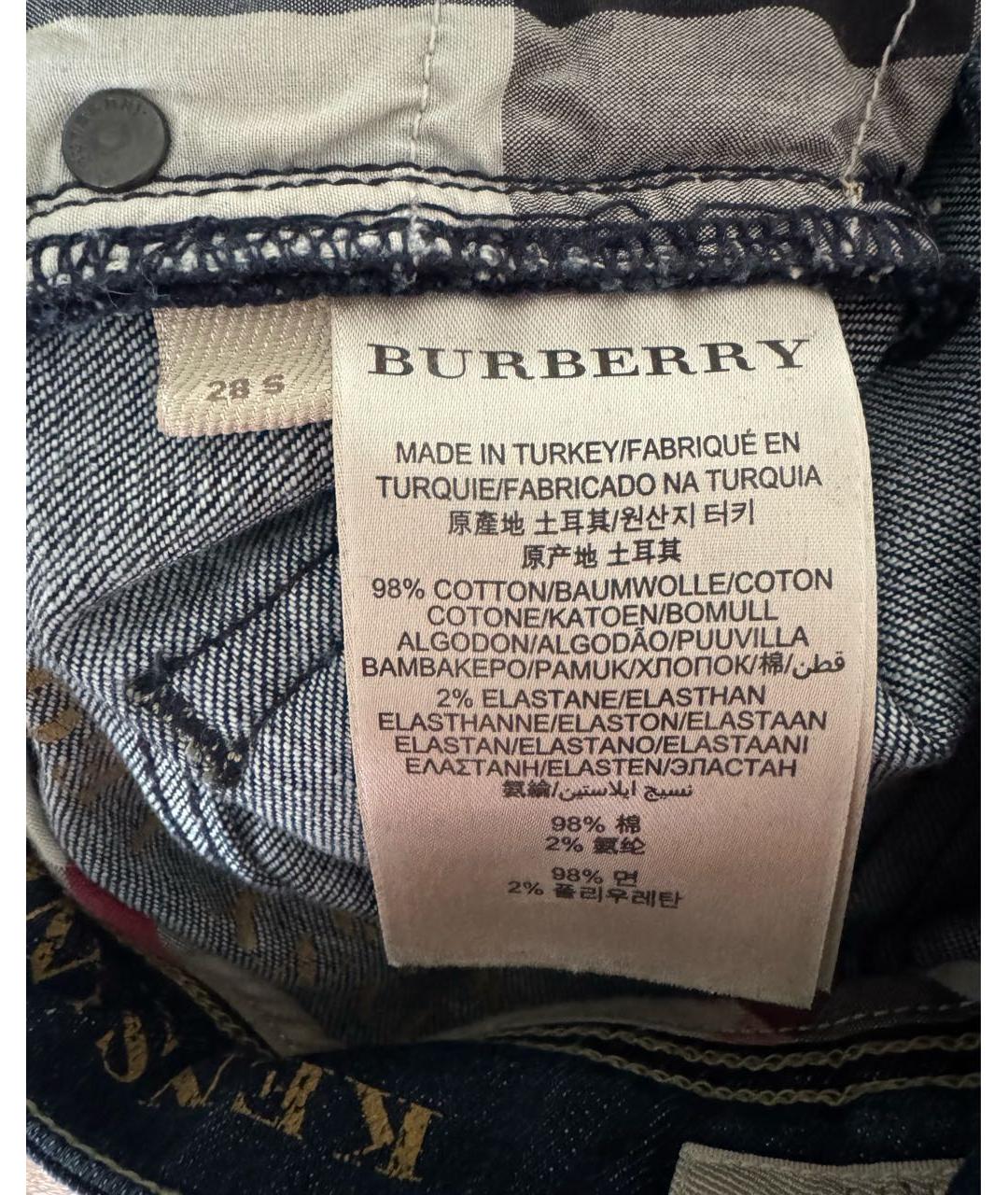 BURBERRY BRIT Темно-синие хлопковые джинсы слим, фото 3