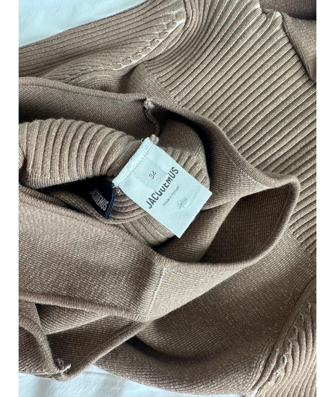 JACQUEMUS Бежевый хлопко-эластановый джемпер / свитер, фото 3