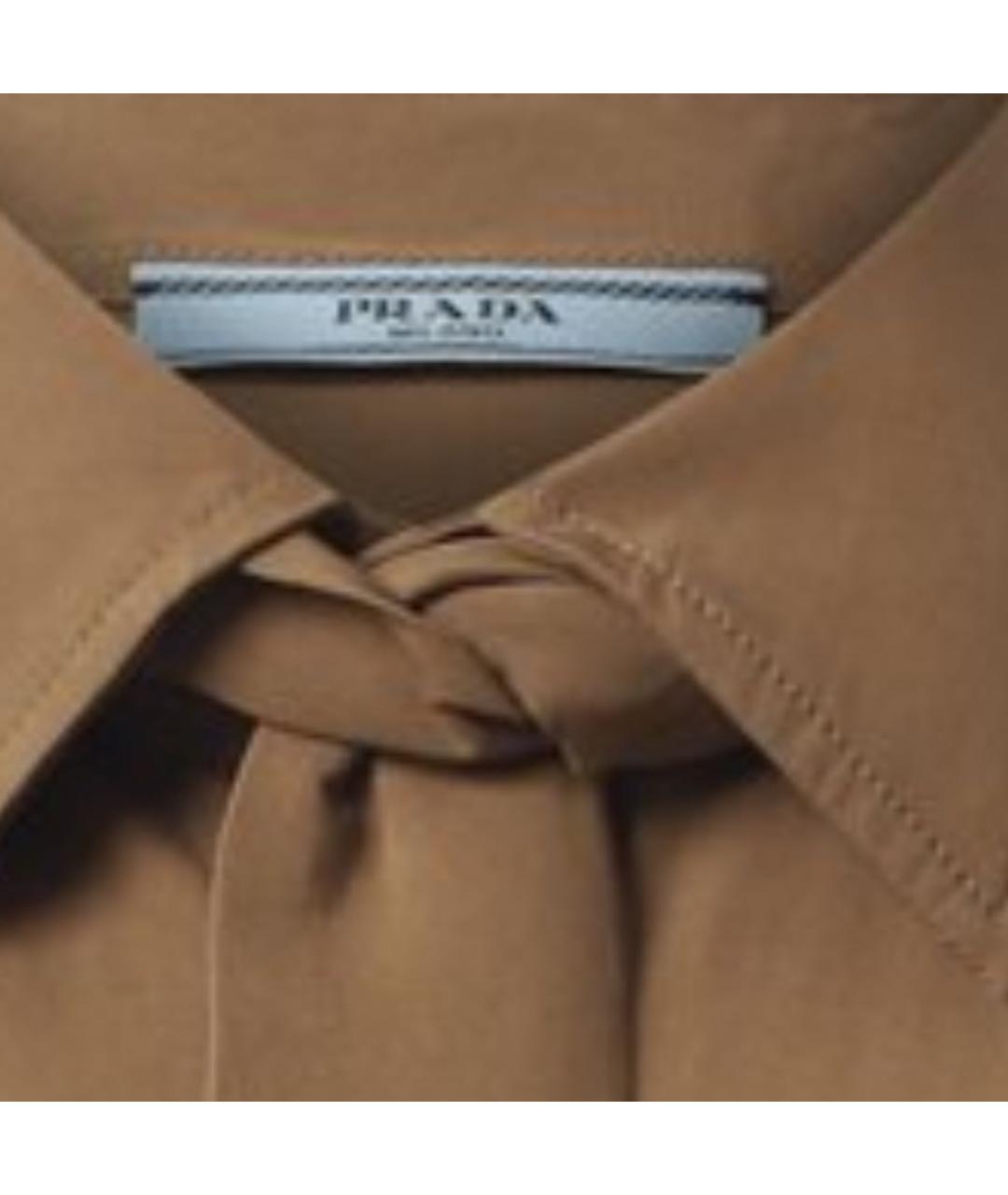 PRADA Хаки хлопко-эластановая рубашка, фото 3