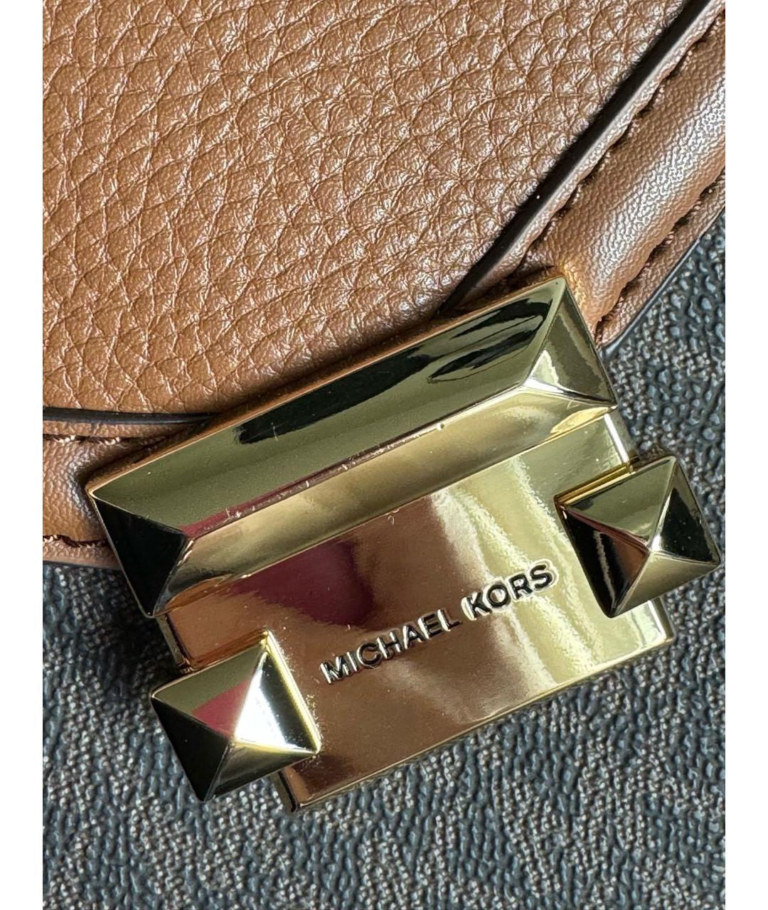 MICHAEL KORS Коричневая кожаная сумка с короткими ручками, фото 8
