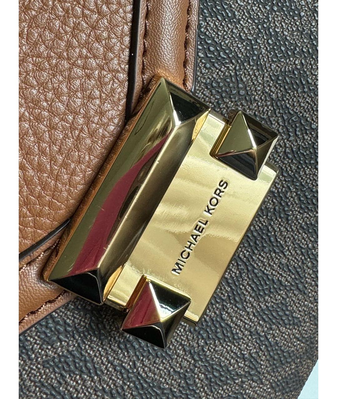 MICHAEL KORS Коричневая кожаная сумка с короткими ручками, фото 6
